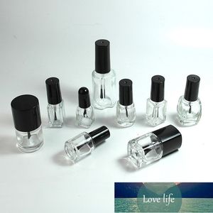 5/10/15 ml Leere Nagellack Glas Flasche Klar Tragbare UV Gel Behälter Nachgefüllt Lagerung Box Platz runde Basis Mantel Make-Up Tube