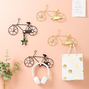 Wholesale bicycle hanging rack for sale - Group buy Hooks Rails Creative Decorative Hanging Hook Bicycle Romantic Key Holder Nordic Iron Coat Hanger Rack Locksmith On The Wall For Home