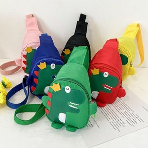 Baby Bolsa Bolsa Boca De Peito Bonito Menino Menino Fanny Dinossauro Dinossauro Imprimir Crianças Bolsa De Dinheiro Crianças Zipper Cintura Pack Bum Bag