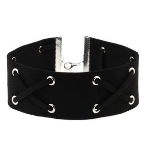 Mehrfarbige schwarze lässige Individualität, Kreuz-Charme, breiter Stoffkragen, Colier-Halsband, Halskette für Frauen, Femme, Geschenk, Schmuck, Accessoires, Halsreifen