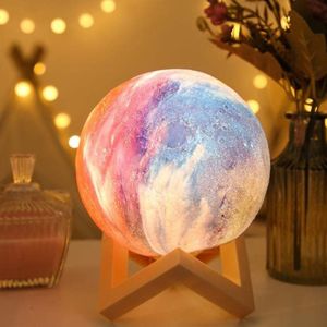 Moon bluetooth speaker 5.0 fantasy starry sky with bracket remote control colorful moon light color 3D speakers