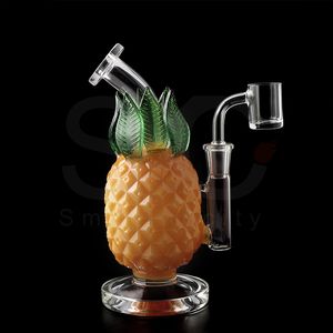Hookahs Colorful Pineapple Smoke Dab Rigs 180mm Glass Water Bongs Pipe With 20mm Quartz Banger Nail