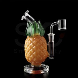 Wasserpfeifen Bunte Ananas Smoke Dab Rigs 180mm Glas Wasserbongs Rohr mit 20mm Quarz Banger Nagel