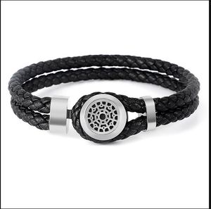 Modo Hommes Braceletes PT Cuir Véritable Pulseiras EN Acier Inoxydable Creuser Longueur de Motivo de Fleur 20.50cm