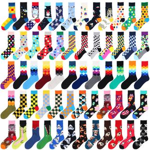 197 Farben Lustige dicke lange Männer Frauen Socken Mode Basketball Sport Socke Schöne Kunst mit Essen Obst Tier Hund Happy Stocking