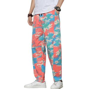 2021 Cotton Camo Pants Men's Fashion Casual Straight Streetwear Wild Loose Hip-hop Drawstring Trousers M-5XL Y0927