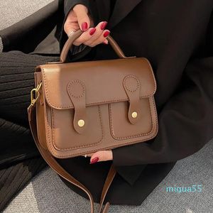 Shoulder Bags Japanese College Solid Color Fashion Women Messenger Bag Leather Large Capacity Handbag Casual Tote Chic