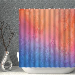 Shower Curtains Simple Curtain Gradient Pink Purple Green Orange Yellow Blue Waterproof Bathroom Bath Screen Bathtub Partition