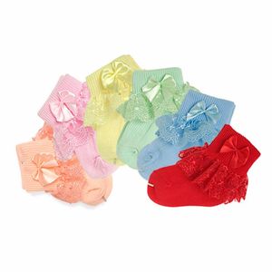 아이들 소녀 양말 레이스 유아 발목 활 유아 공주 양말 사탕 색 아기 워커 신생아 신발 7 색