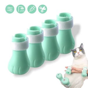 Ferramenta de gato de estimação ferramenta de silicone anti-riscos sapatos botas para banho de limpeza ajustável acessível acessórios capa protetor