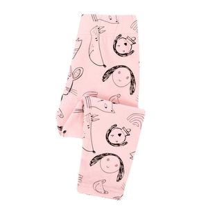 Hoppmätare Baby Cartoon Legging Byxor för tjejer Höstfjäderkläder Långa byxor Skinny 210529
