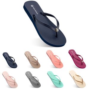 2023 tofflor Casual Flip Flops Beach Hotel inomhus Slipper Triple Black Pink White Lemon Green Gray Navy Womens skor sjuttio