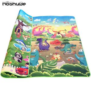 Dubbel sida Baby Play Mat 0.5cm Eva Foam Utvecklingsmatta för barns matta Kids leksaker Gym Game Crawling Gym Playmat Gift 210724