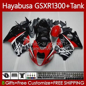 Ciało OEM + zbiornik dla Suzuki Hayabusa GSXR 1300CC GSXR-1300 1300 CC 1996 2007 74NO.36 GSX-R1300 GSXR1300 96 97 98 99 00 01 GSX R1300 02 03 04 05 06 07 Zestaw obróbki Czerwony Czarny Blk