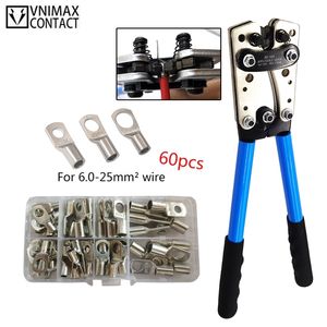 Crimping Plier 6-50mm AWG 22-10 Tube Terminal Crimper Multitool Battery Cable Lug Hex Crimp Tool Cable Terminal Plier Hand Tools 211110