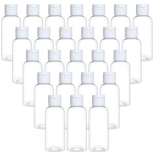 Garrafa vazia plástica clara com tampa de aleta pequenas garrafas de viagem portátil Recipientes de armazenamento para a amostra de cosméticos Pacote de gel