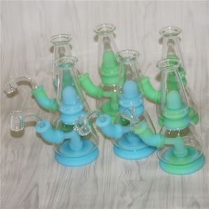 Glass Bong Dab Beg нерушимые силиконовые водяные трубы бонги курительные кальяны с чашами кварцевые пакеты для восковой массы сухой травы