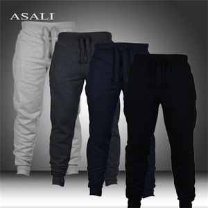 5XL Mens Casual Pants Bomull Sweatpants Män Joggar Striped Gym Loose Sweat Bodybuilding Tracksuit Bottoms Elastic 210715