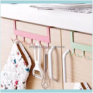 Hooks Rails Hushållning Organisation Garden1pcs Multifunktionellt kök Badrum Smidesjärn Rack Dörrkläder Metal Hook Home Storage H