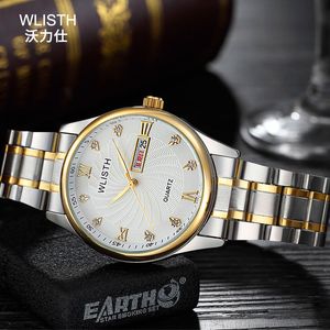 Frauenuhr Mode Kleid Uhren Edelstahlgehäuse Lederband Quarz Armbanduhren