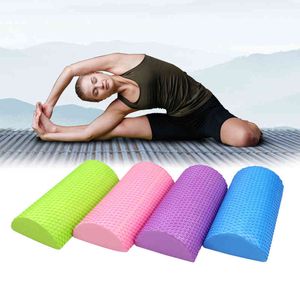 Yoga Blocks 30/45/60cm Half Round EVA Massage Foam Roller Pilates Fitness Equipment Balance Pad With Floating Point Pillow High Density Muscle Restoration Therapy