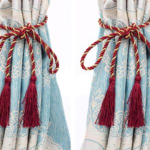 Pair Of Room Accessories Tassel Hanging Ear Curtains Small Tied Rope Handmade Back Home Textiles Decoration Other Decor