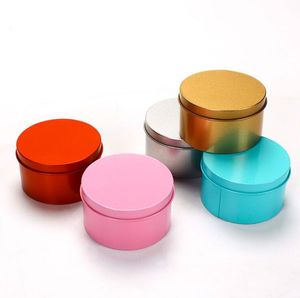Round Popular Tin Box Empty Metal Storage Case Organizer Stash 5 colors 7.5cm OD For jewelry Money Coin Wedding Candy Keys U disk headphone