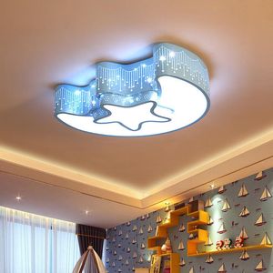 Plafoniera a led a mezzaluna a stella creativa 24W 85-265V Luci per camerette per bambini luci decorative per camera da letto