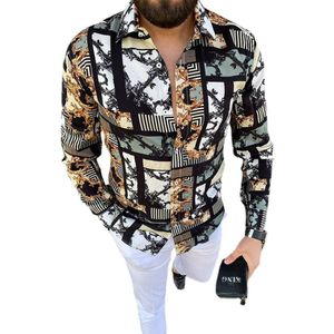 Богемская химическая одежда стиль мужская рубашка с длинным рукавом мода XXXL топ блюса образцы блузки