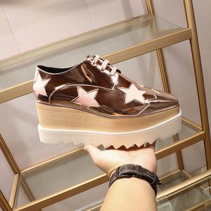 Women luxurys Boots thick bottom Fashion Elyse Platform Shoes Star Britt Wedge Lace-up designer High Heel brands Shoe with box