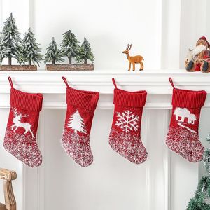 Новозаписи шерстяные рождественские чулки 42см * 19см большие рождественские носки красный камин декоративные предметы lld11182