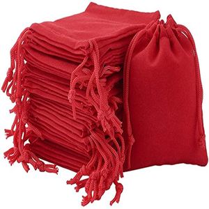 100PC / Lot Drawstring Velvet Väskor Förvaringspåse Smycken Presentförpackningspåse Små påsar för bröllops julfavörer 11 storlekar