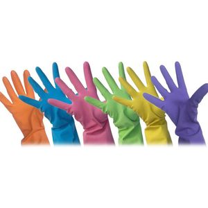 Guanti per la casa multicolori durevoli color caramello, guanti per la pulizia della casa in gomma per lavare i piatti WXY131