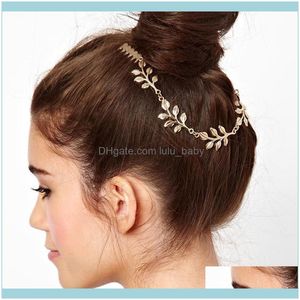 Hair Jewelryhair Clips & Barrettes Classic Wild Metal Chain Leaves Comb Caessory Women Hairpin Fashion Jewelry Drop Delivery 2021 Auo40