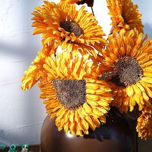 Decorative Flowers & Wreaths Christmas Natural Dried 1 Sprig Of Golden Sunflower Real Air-Dried Wedding Home Office Party Garden AArts