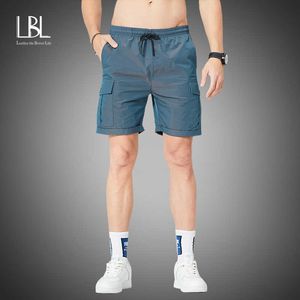 LBL shorts homens casuais hip hop bolso rua streetwear solto cargo shorts mens verão moda high street bermudas corredores shorts x0628