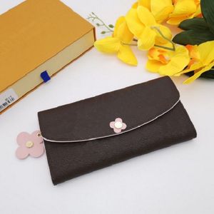 Classic High Quality Luxury Designer Wallet Fashion Ladies Emille Wallets Long Zip purse Genuine Leather purses Credit Card Holders Passport Holder Free Ship