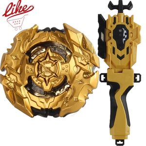 Laike Burst B-128 Alloy Cho-Z Spriggan Spryzen Gold B128 Spinning Top with Launcher Handle Set Toys for Children X0528