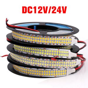 480LEDS / M LED STRIP 2835 SMD 12V 24V 2400LEDS Dubbel rad Flexibel Tejp Rope Lighting