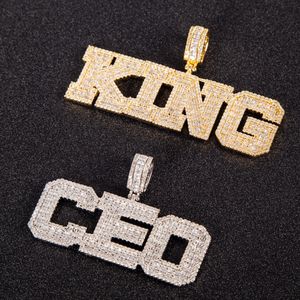 Hip Hop Customized Name Baguette Letters Pendant Necklace Tennis Chain Men Women Rock Street Jewelry