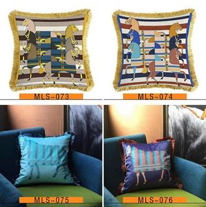 Luxury pillow case designer Signage tassel 20 carriage geometry patterns printting pillowcase cushion cover 45*45cm for 4 seasons decorative Christmas gift new