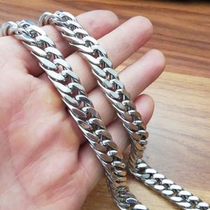 2 meters huge 10.5mm /15mm Silver Jewelry findings Chain Stainless Steel Double Link Curb Marking DIY Luggage, bag, clothing accessory