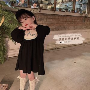 Girls' Dress Spring And Autumn Baby Style Children's Embroidery Princess Trend Girl Clothes 210515