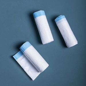 Drawstring Trash Bags Kitchen Garbage Thick White Bin Bathroom Can Liners Plastic Bag Dispenser Household 210728