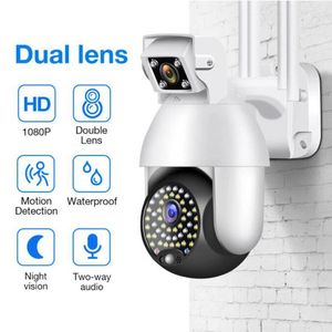 Dual Lens Outdoor 1080P PTZ IP Camera Security Wireless WIFI Cam di sorveglianza Night Vision IR Motion Detection Telecamere CCTV