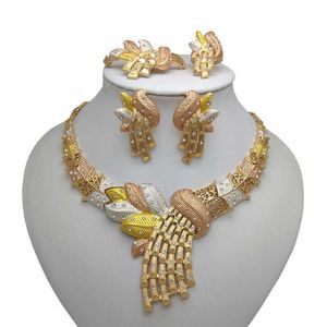 Kingdom Ma Nuovo set di bigiotteria africana da matrimonio nigeriano dubai Neckace per set di gioielli da donna per feste H1022