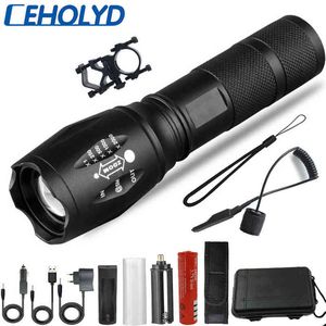 Ceholyd LED lanterna Zoomable L2/V6 Casca à prova d'água Tocha de caça 18650 ou AAA Bateria para acampar a luz 10000LM J220713