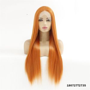 Synthetic Lacefrontal Wig Simulation Human Hair Lace Front Wigs 12~26 inches Long Silky Straight perruques de cheveux humains 180727T2735