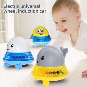 Creative Water Spray Bath Toy Whale Shape Led Light Ball Baby Toys Automatic Induction For Kids Gift 210712