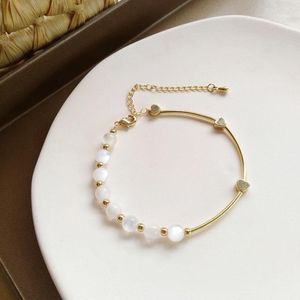 Charm Bracelets Classic Opal Round Bead Heart-Shaped Metal For Women Korean Fashion Jewelry Party Girls Luxurious Unusual Bracelet